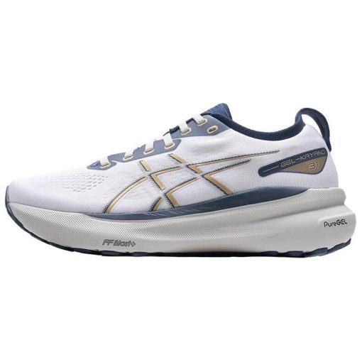 ASICS 젤 Kayano 31 쿠셔닝 로우탑 마라톤 롱 기장   거리 러닝 러닝 신발 남성 화이트 블루 옐로우