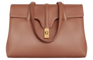 CELINE 16 소프트 스무스 송아지 가죽 핸드 백, 숄더 백 M 여성 브라운