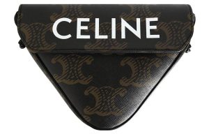 CELINE 트리옴프 캔버스+가죽 숄더 백, 크로스 백 레귤러 여성 브라운