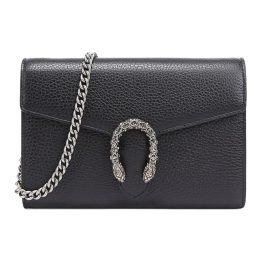 구찌 디오니서스 미니 레더 체인 지갑 블랙 L20*W6*H12.7cm