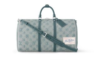 LOUIS VUITTON 키폴 캔버스+가죽 트림 캔버스 백, 핸드백, 숄더 백, 크로스백, 여행 백 남성 데님 블루 L52*W23*H29cm