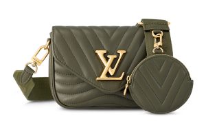 LOUIS VUITTON 신형 웨이브 송아지 가죽 숄더 백, 크로스 백 여성 카키 그린 L19*W5*H14cm