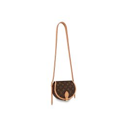 LOUIS VUITTON 소가죽 패치워크 캔버스 피글렛 가방 새들 가방, <브랜드_1>e 어깨 크로스백 레귤러 여성 브라운 L18*W8*H15cm
