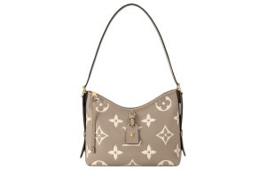 LOUIS VUITTON 캐리어올 가죽 핸드 백, 숄더 백 S 여성 도브 그레이 페어드 와 크림 베이지 L29.46*W11.94*H23.88cm