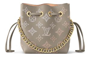 LOUIS VUITTON 인그레이브 펀칭 처리 소가죽 문라이트 여신 버킷 백, <브랜드_1>e 어깨 크로스백 레귤러 여성 그레이 L10.5*W11*H13cm