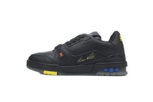 루이비통 블랙 레더 트레이너 (Louis Vuitton Black Leather Trainer) 1A8ZQ9