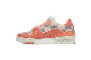 LOUIS VUITTON 트레이너 내마모성 로우탑 스케이트보드 신발 남녀공용 오렌지 1AC56N