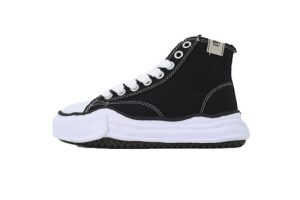 메종 미하라 야스히로 피터슨 Og 솔 캔버스 하이탑 스니커즈 블랙 A01FW701
