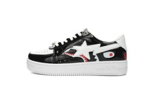 BATHING APE Low Top 1H30-191-009 A Bathing Ape Bape Sta Low Black and White Shark
