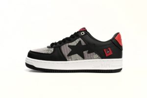 BATHING APE 로우 탑 7123-191-901 A Bathing Ape 베이프 스테 로우 블랙 & 레드 공동 브랜드