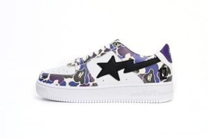 BATHING APE 로우 탑 1H30-191-004 A Bathing Ape 베이프 스테 로우 화이트 퍼플 컬러 스프레이