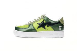 BATHING APE 로우 탑 1H20 190 046 A Bathing Ape 베이프 스테이 로우 블랙 그린 미러 표면