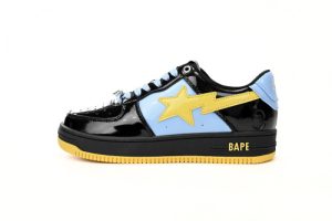 BATHING APE 로우 탑 1H20 191 046 A Bathing Ape 베이프 스테이 로우 블랙, 블루, 옐로우