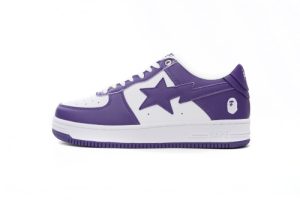 BATHING APE 로우 탑 1170 0191 007 A Bathing Ape Bape Sta Low 화이트 & 퍼플