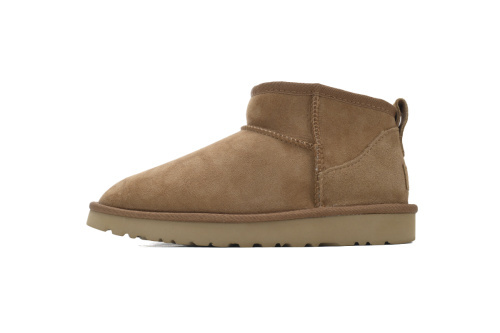 UGG 클로즈드 토 앵클 부츠 (1116109, UGG 클래식 울트라 미니, 브라운 색상)