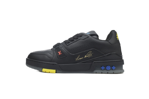 루이비통 블랙 레더 트레이너 (Louis Vuitton Black Leather Trainer) 1A8ZQ9