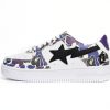 BATHING APE 로우 탑 1H30-191-004 A Bathing Ape 베이프 스테 로우 화이트 퍼플 컬러 스프레이