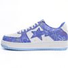 BATHING APE 로우 탑 1H73 191 913 A Bathing Ape 베이프 스테이 로우 블랙 블루 컬러 스프레이 페인팅