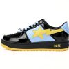 BATHING APE 로우 탑 1H20 191 046 A Bathing Ape 베이프 스테이 로우 블랙, 블루, 옐로우