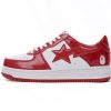 BATHING APE 로우 탑 1170 191 022 A Bathing Ape Bape Sta Low 레드 & 화이트 미러 표면